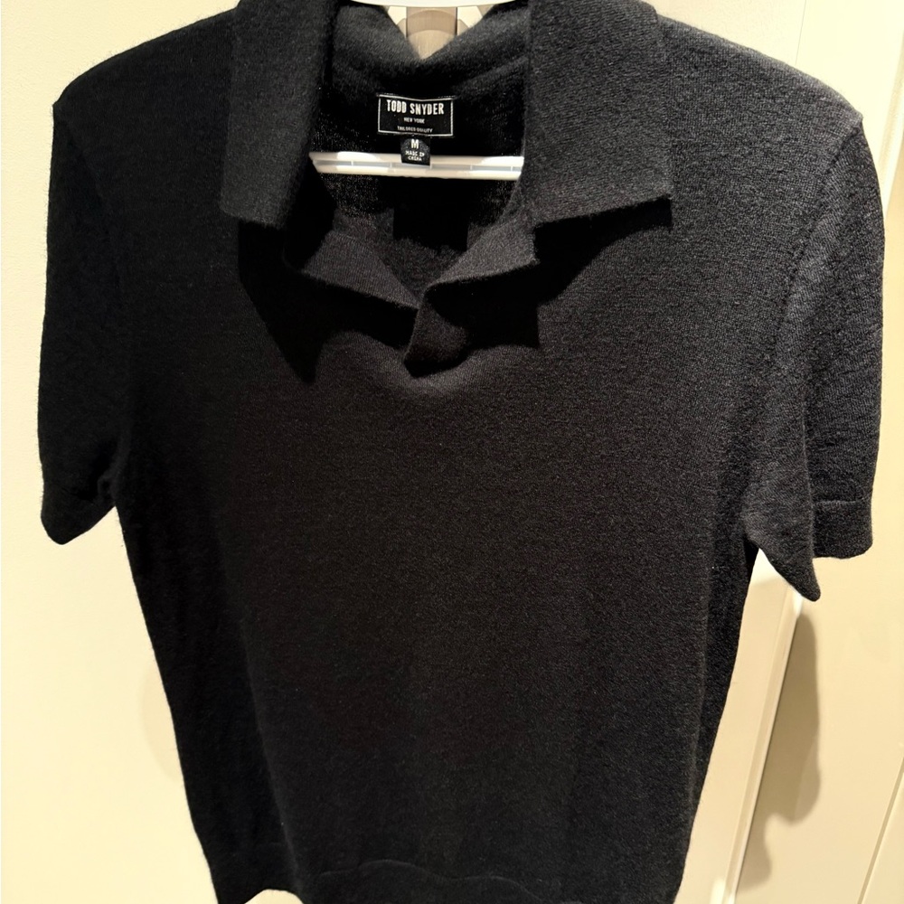 Todd Snyder 100% Cashmere Black Polo Shirt Men’s Medium